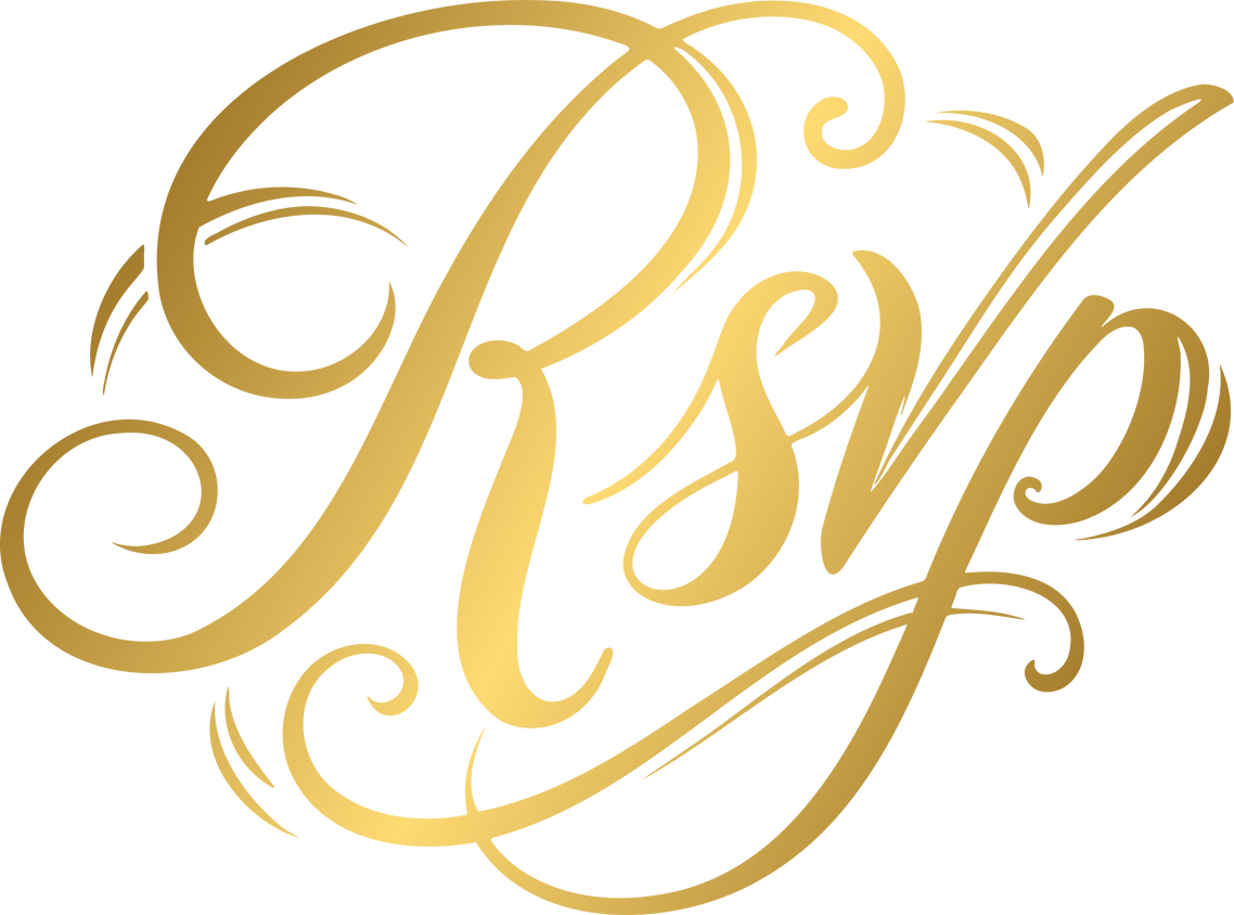 Rsvp gold lettering calligraphy